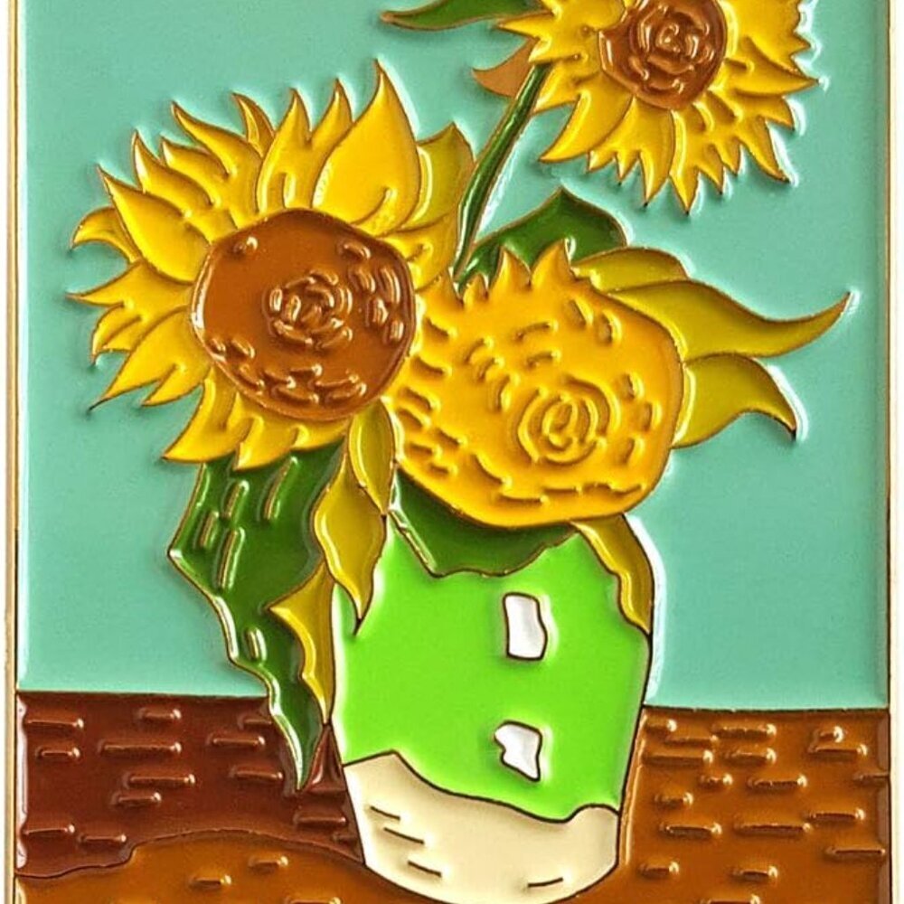 Van Gogh Sunflowers Painting Enamel Lapel Pin